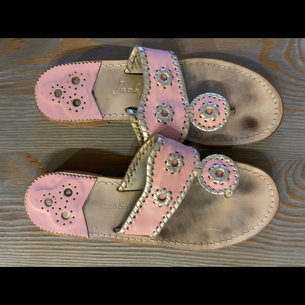 Jack Rogers Sandals. Pink and silver.
